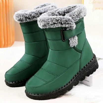 Woman Winter Boots Ankle Low Heels Botas Mujer Waterproof Warm Snow Boots Women's Boots Faux Fur Long Plush Snow Boots