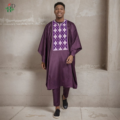 Classic Embroidered Men’s Agbada Set