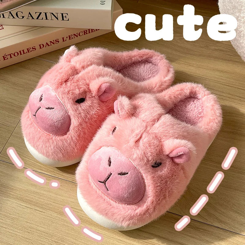 Capybara Plush Winter Slippers