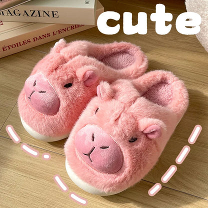 Capybara Plush Winter Slippers