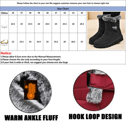 Woman Winter Boots Ankle Low Heels Botas Mujer Waterproof Warm Snow Boots Women's Boots Faux Fur Long Plush Snow Boots