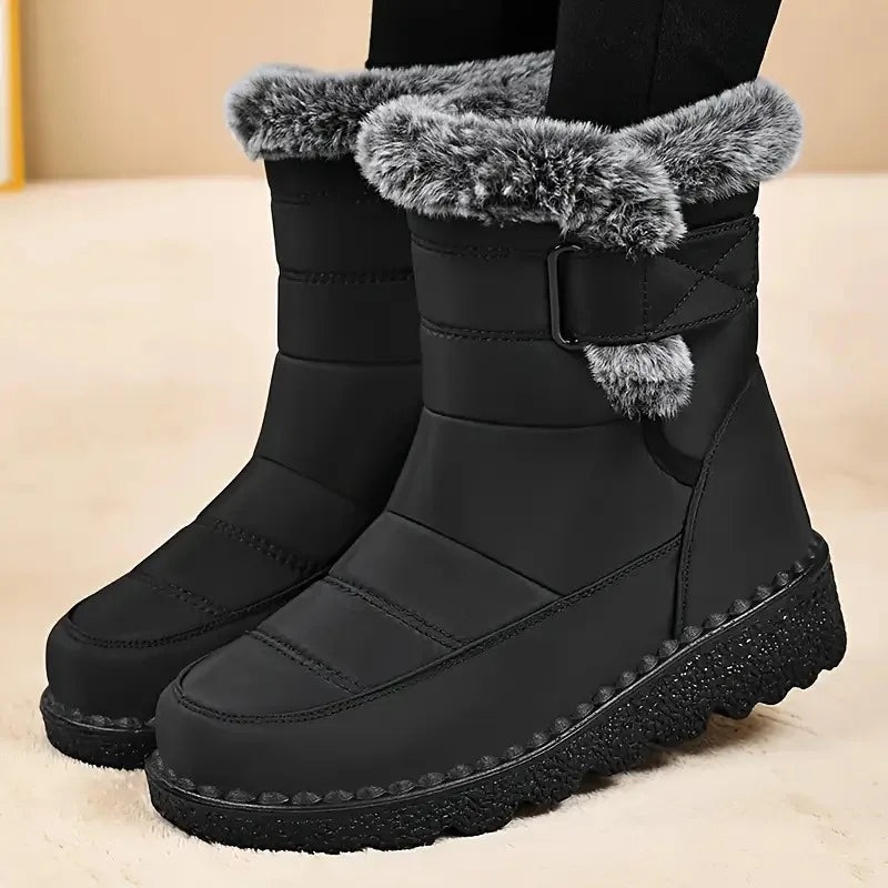 Woman Winter Boots Ankle Low Heels Botas Mujer Waterproof Warm Snow Boots Women's Boots Faux Fur Long Plush Snow Boots