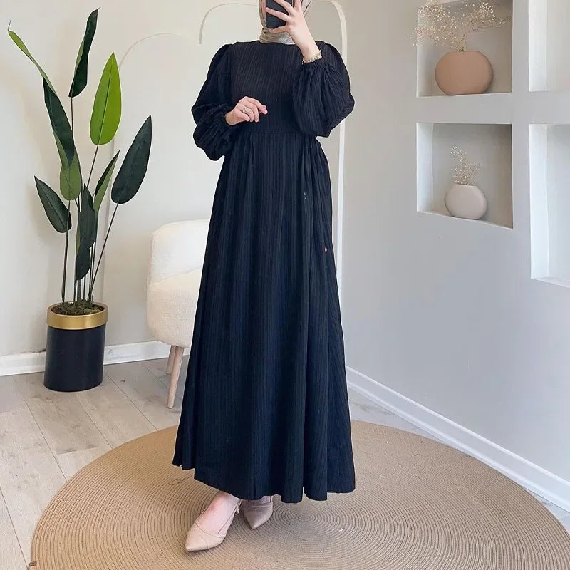 Modest Lantern Sleeve Autumn Dress