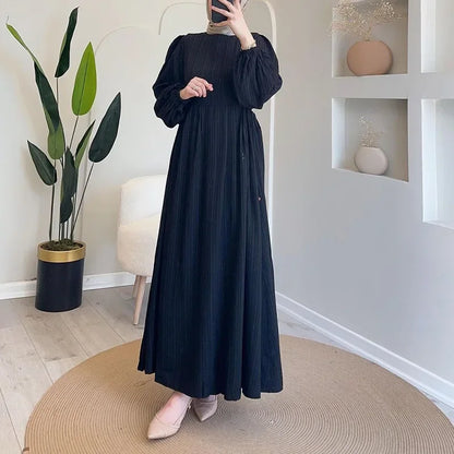 Modest Lantern Sleeve Autumn Dress