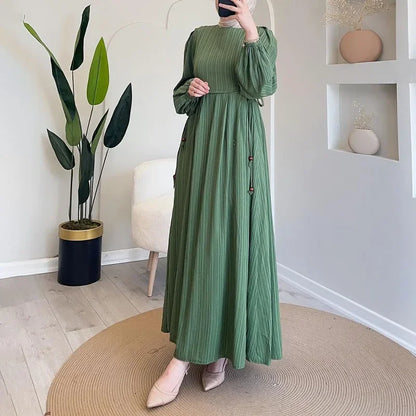 Modest Lantern Sleeve Autumn Dress