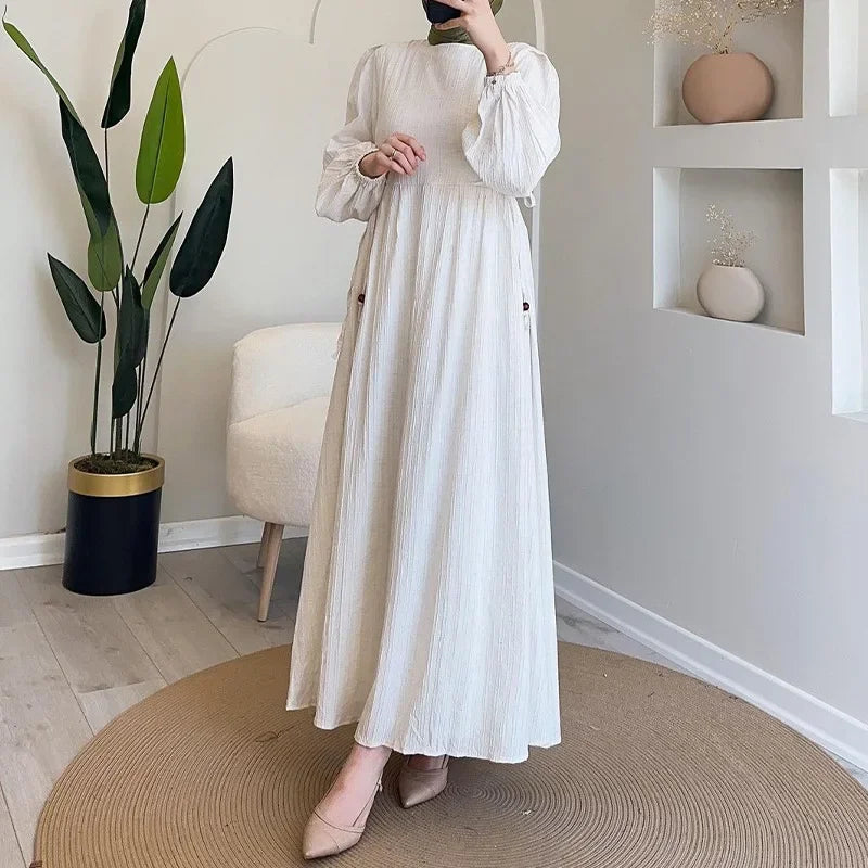 Modest Lantern Sleeve Autumn Dress