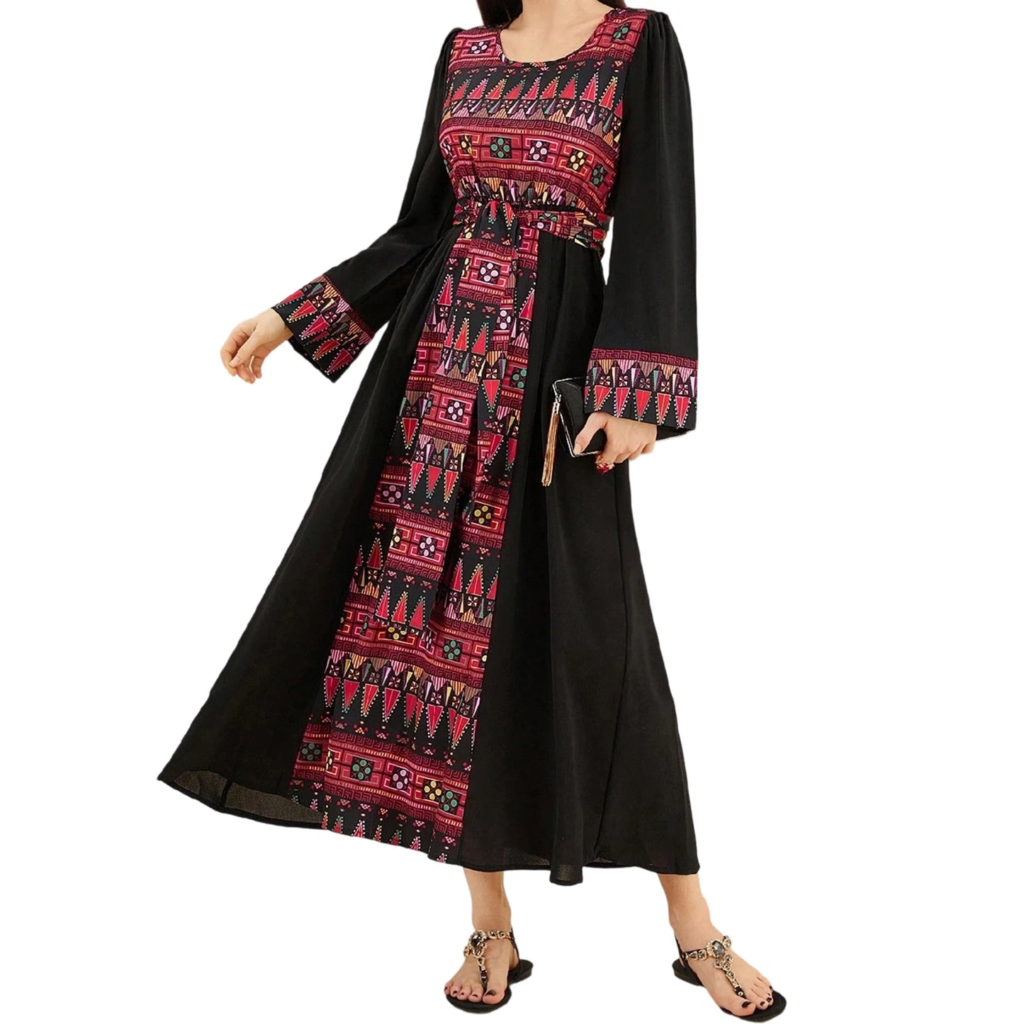 Arab Style Floral Maxi Dress
