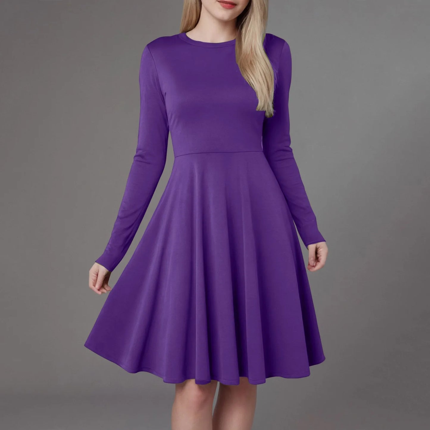 Women Elegant Short Dress Solid Color Pleated High Wais