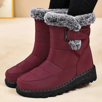 Woman Winter Boots Ankle Low Heels Botas Mujer Waterproof Warm Snow Boots Women's Boots Faux Fur Long Plush Snow Boots