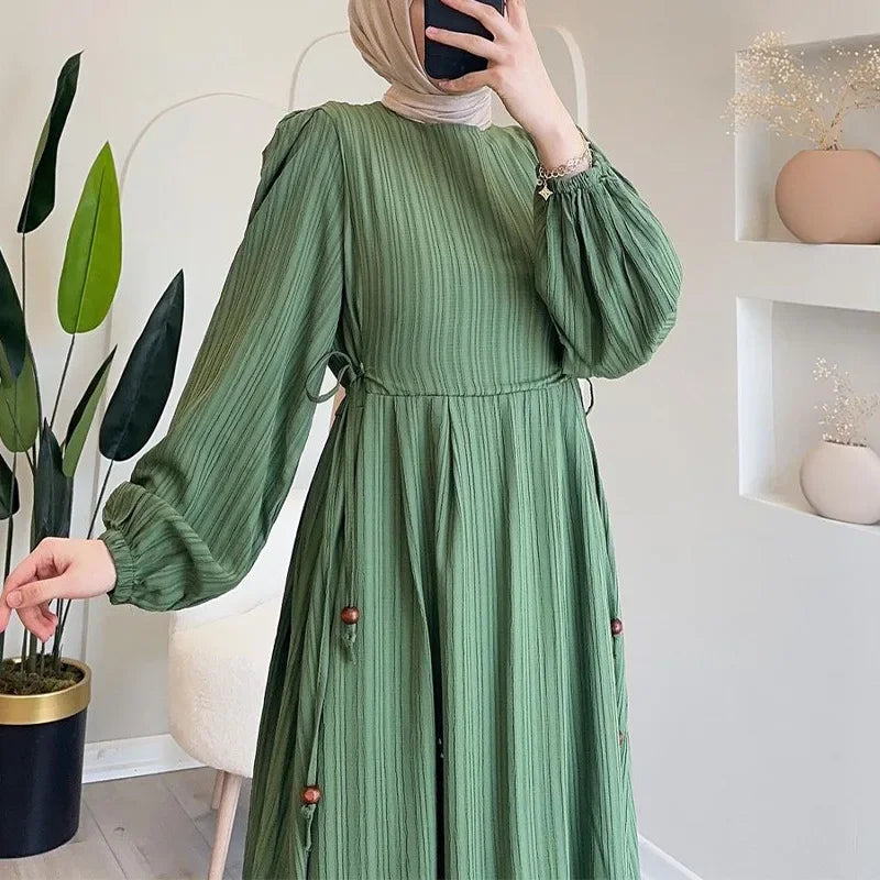 Modest Lantern Sleeve Autumn Dress