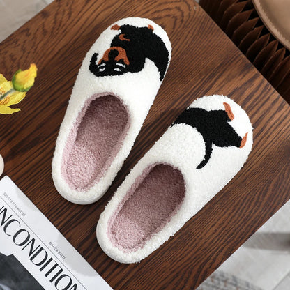 Plush Dachshund Slippers Closed Toe Slippers Comfortable Flat Thermal Slippers Fluffy Home Slippers for Outdoor Indoor Bedroom