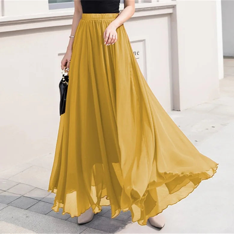 Women’s High-Waist Flowy Maxi Skirt