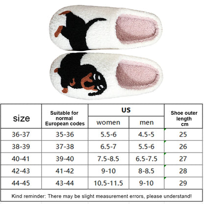 Plush Dachshund Slippers Closed Toe Slippers Comfortable Flat Thermal Slippers Fluffy Home Slippers for Outdoor Indoor Bedroom