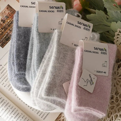 Women's Wool Socks Autumn Winter Thick Warm Rabbit Hair