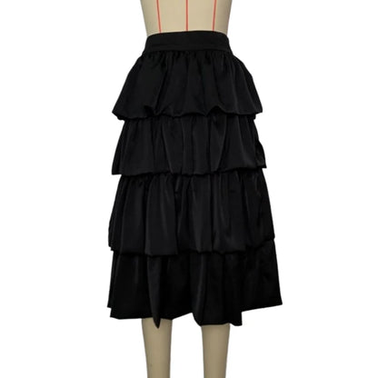 Women Fashion Falbala Layered Elegant Party Evening Skirts