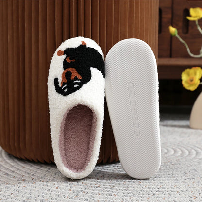 Plush Dachshund Slippers Closed Toe Slippers Comfortable Flat Thermal Slippers Fluffy Home Slippers for Outdoor Indoor Bedroom