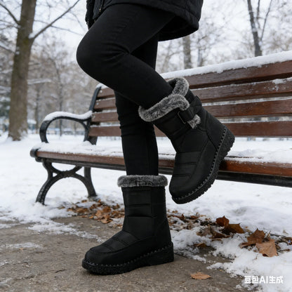 Woman Winter Boots Ankle Low Heels Botas Mujer Waterproof Warm Snow Boots Women's Boots Faux Fur Long Plush Snow Boots