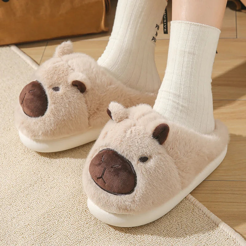 Capybara Plush Winter Slippers