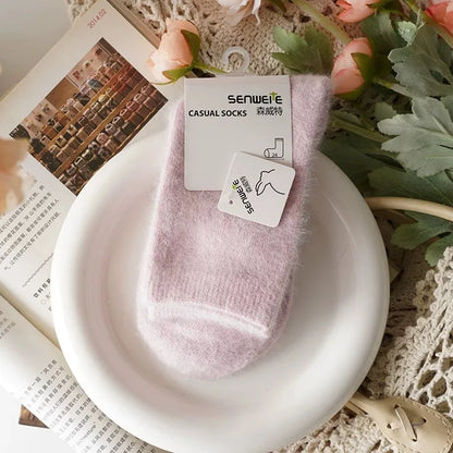 Women's Wool Socks Autumn Winter Thick Warm Rabbit Hair