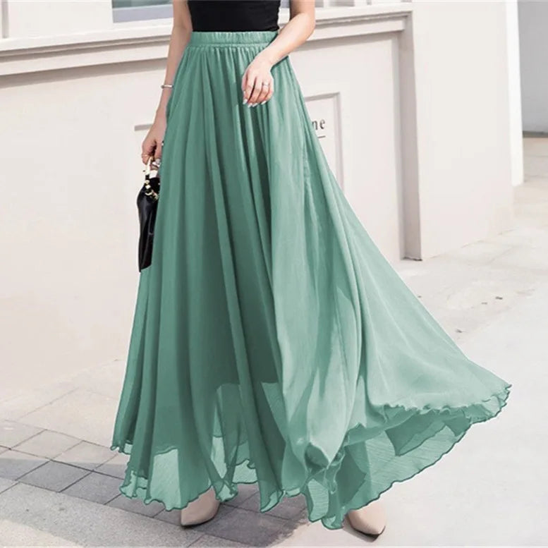 Women’s High-Waist Flowy Maxi Skirt