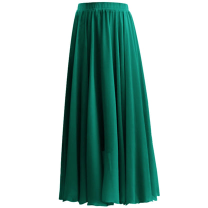 Skater Skirt for Women Summer Women's Solid Color Chiffon Skirt Women's High Waist Long Bathing Suits with Skirts for Women
