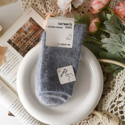 Women's Wool Socks Autumn Winter Thick Warm Rabbit Hair
