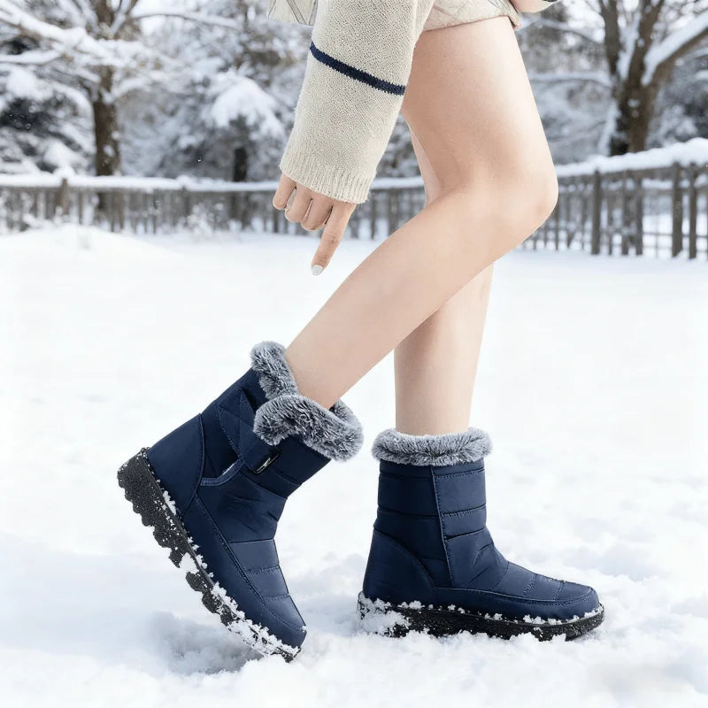 Woman Winter Boots Ankle Low Heels Botas Mujer Waterproof Warm Snow Boots Women's Boots Faux Fur Long Plush Snow Boots