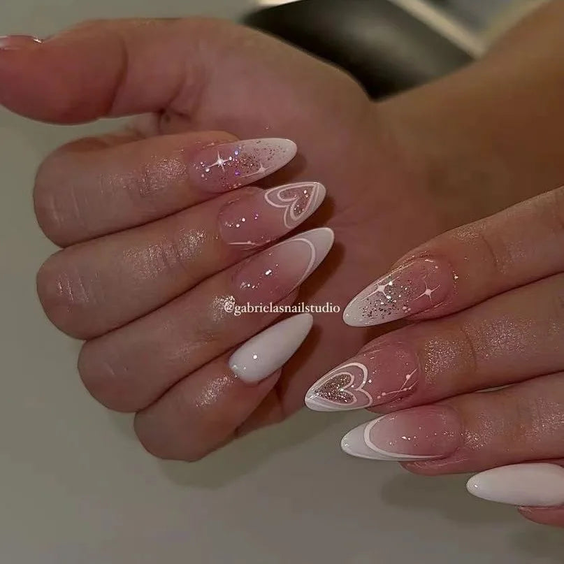 Cute Rabbit Bow Almond Press-On Nails Set