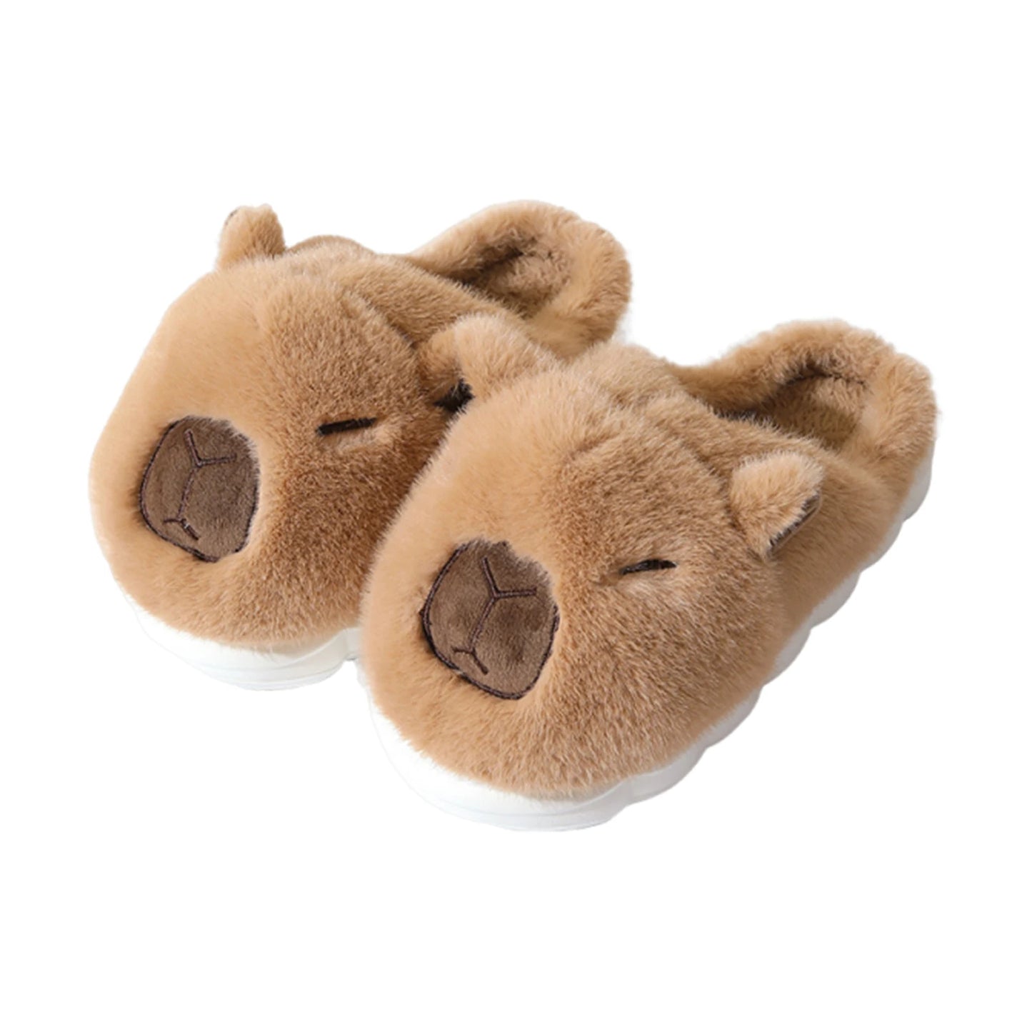 Plush Capybara Slippers Closed Toe Slippers Cute Thermal Home Slippers