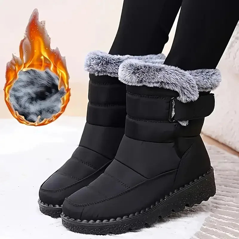 Woman Winter Boots Ankle Low Heels Botas Mujer Waterproof Warm Snow Boots Women's Boots Faux Fur Long Plush Snow Boots
