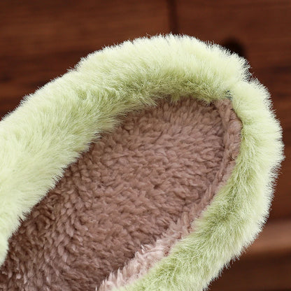For Grinch Plush Slippers Warm Slip-on House Shoes Breathable