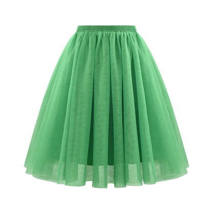 Fairy Adult Multicolored High Waist Tutu Skirt Women's Sheer Mesh Large Swing A-Line Skirt Women Dancing Ballet Costumes