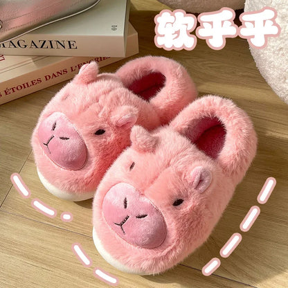 Capybara Plush Winter Slippers
