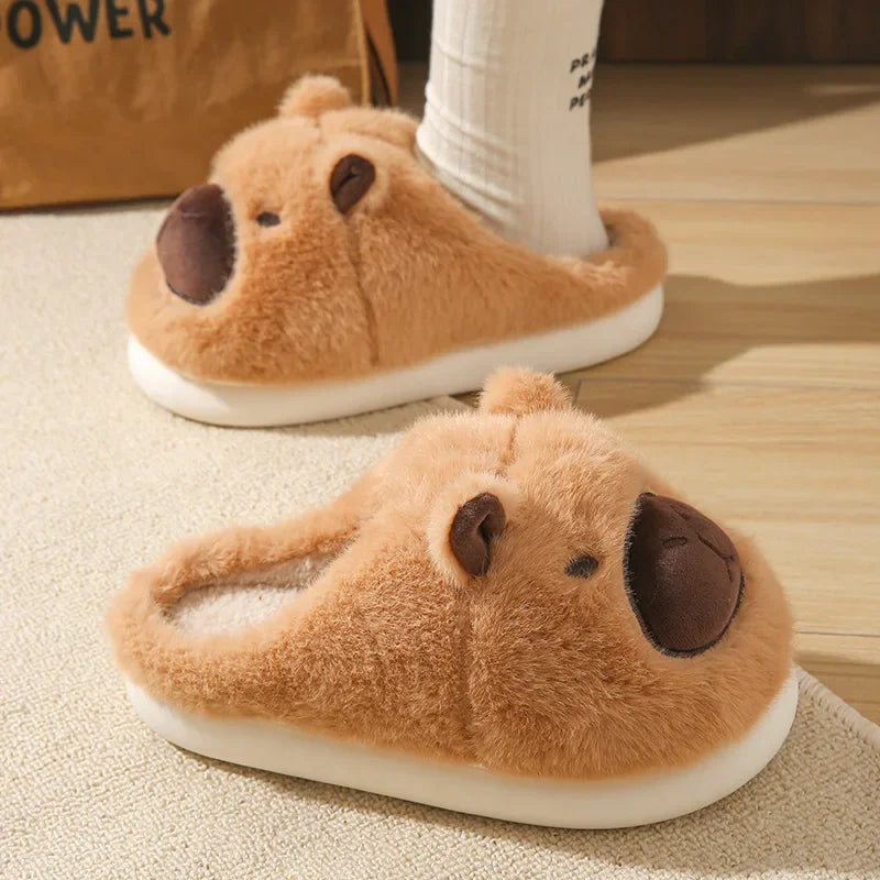 Capybara Plush Winter Slippers