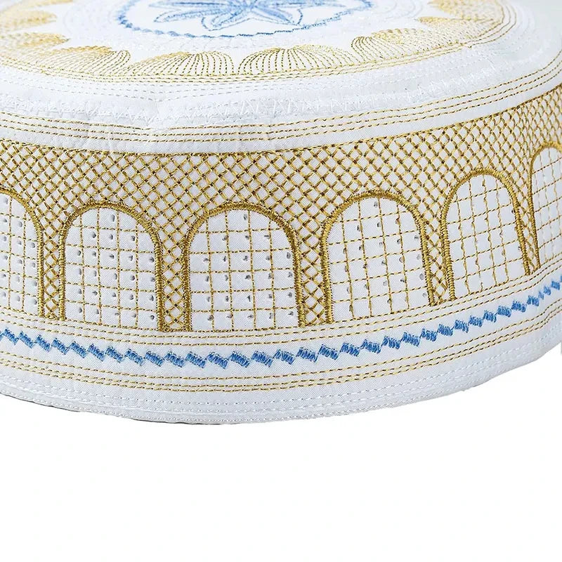 Muslim Embroidered Cotton Prayer Cap