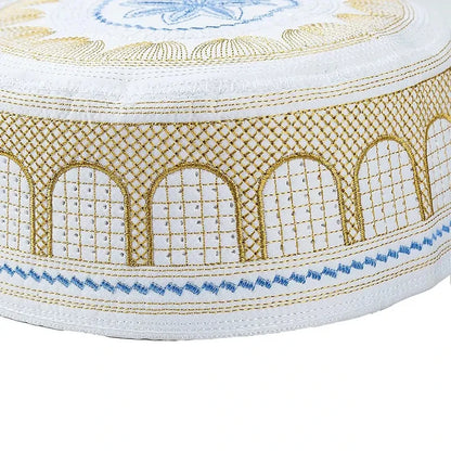 Muslim Embroidered Cotton Prayer Cap