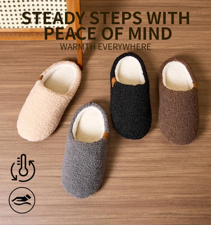Soft and warm plush slippers, comfortable and fluffy indoor