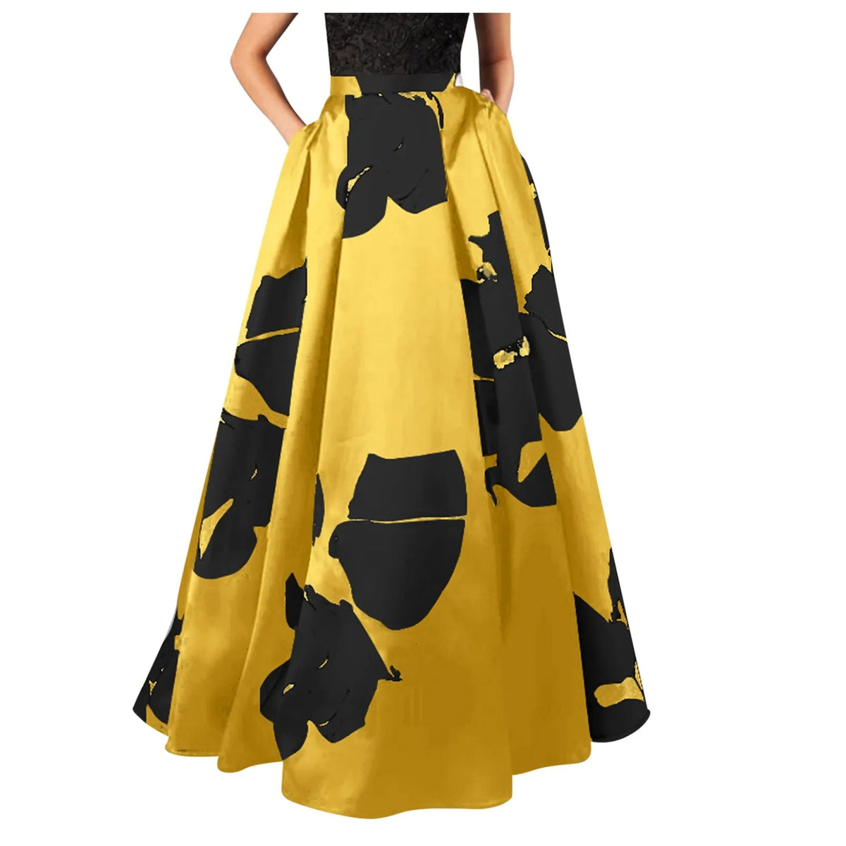 Women's Boho Skirt Vintage High Waist Large Swing Maxi Skirt