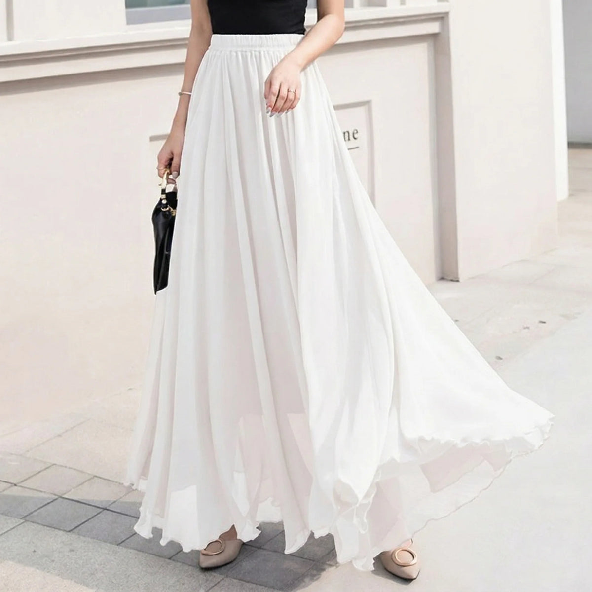 Women’s High-Waist Flowy Maxi Skirt