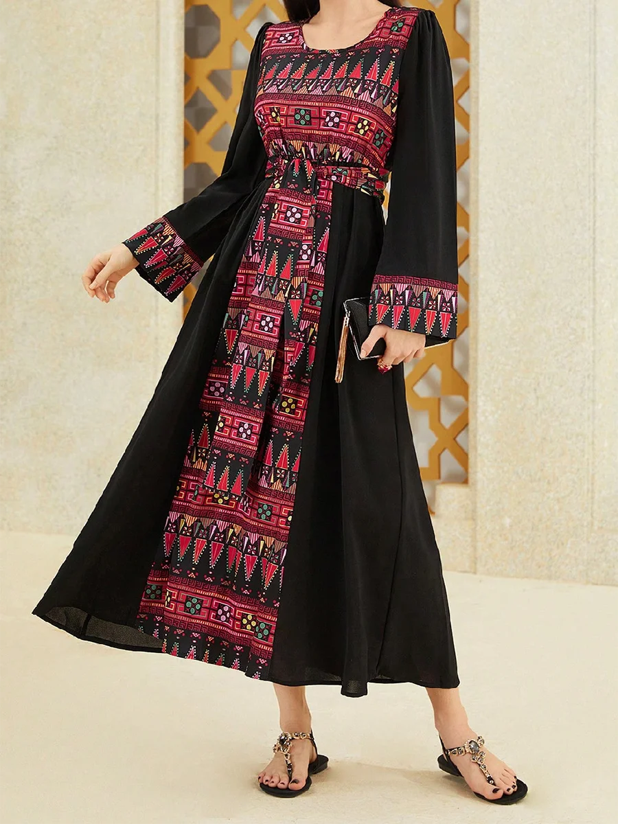 Arab Style Floral Maxi Dress