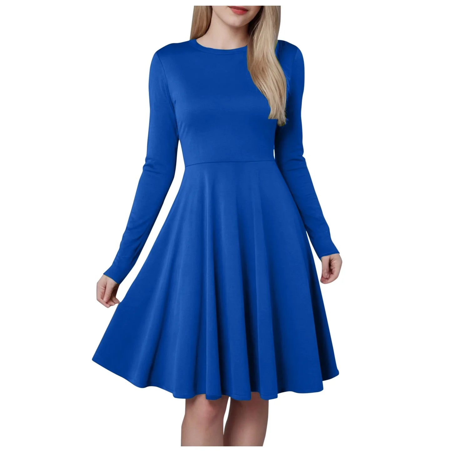 Women Elegant Short Dress Solid Color Pleated High Wais