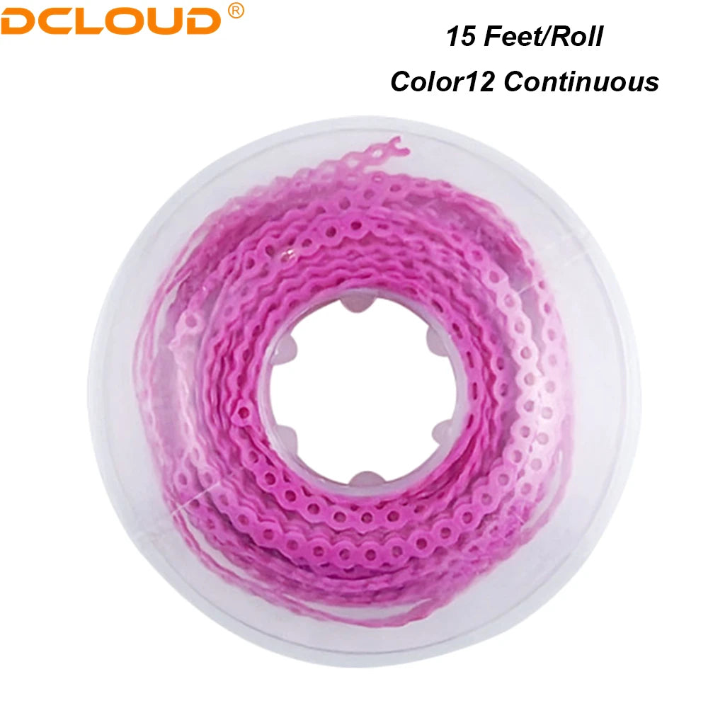 Orthodontic Elastic Power Chain 15ft Spool Dental Rubber Chain 4.57m