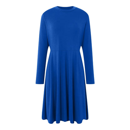 Women Elegant Short Dress Solid Color Pleated High Wais