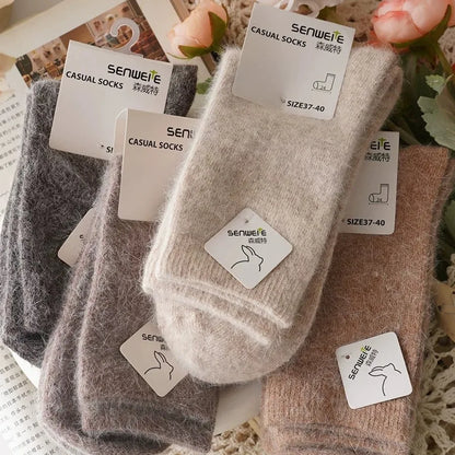 Women's Wool Socks Autumn Winter Thick Warm Rabbit Hair
