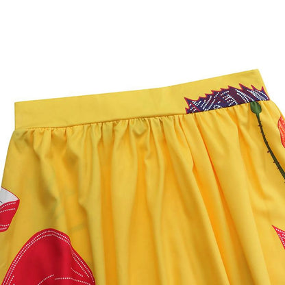 Bohemian Women Long Skirt Large Swing High Waist Floral Printing