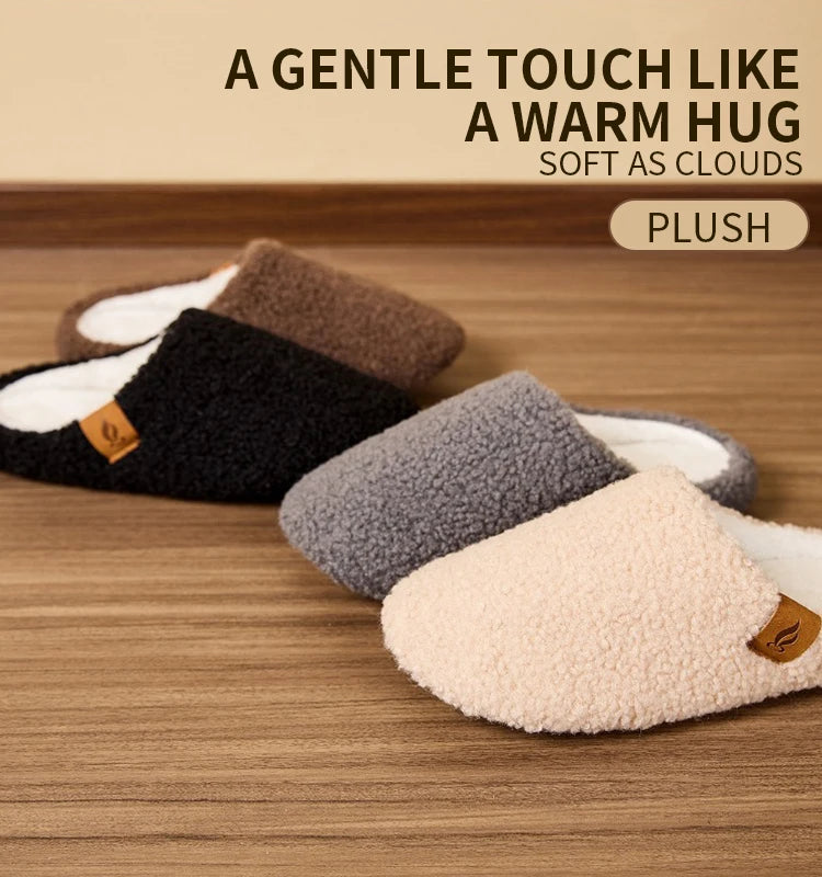 Soft and warm plush slippers, comfortable and fluffy indoor
