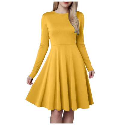 Women Elegant Short Dress Solid Color Pleated High Wais