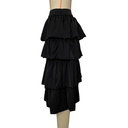 Women Fashion Falbala Layered Elegant Party Evening Skirts