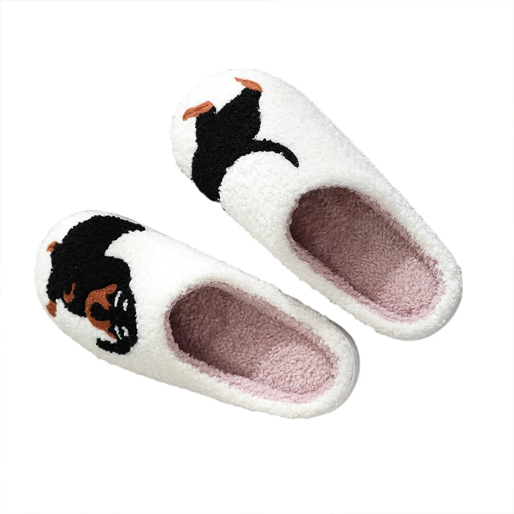 Plush Dachshund Slippers Closed Toe Slippers Comfortable Flat Thermal Slippers Fluffy Home Slippers for Outdoor Indoor Bedroom