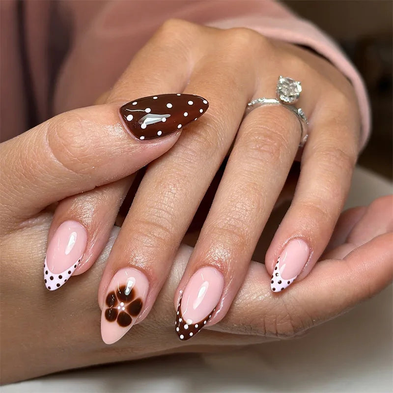 Cute Rabbit Bow Almond Press-On Nails Set